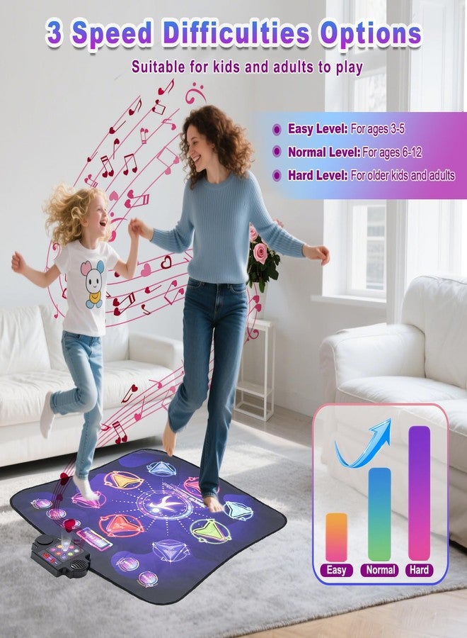 CXWLMAT Kids Dance Mat for Girls & Boys 3 4 5 6 7 8+ Year Old, 9 Game Modes with Adjustable Difficulty & Volume, Safe Portable Dance Music Mat with 8 Buttons for Indoor & Outdoor Play - Image 3